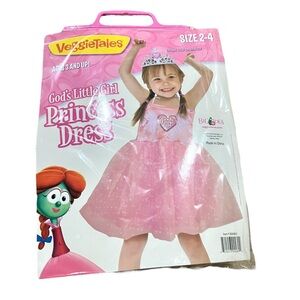 Veggie Tales God's Little Girl Pink Princess Dress Halloween Costume Size 2-4